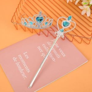 TUmama Vương Miện Cây Đũa Thần Đặt Trẻ Em Vương Miện Công Chúa Hình Trái Tim thiết kế pha lê Sáng Phụ kiện tóc Thích Hợp Cho tiệc sinh nhật Và đóng vai