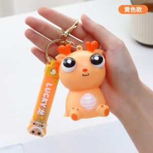 SZXBOGS Little Dragon Big Eyes Decompression Toy Keychain Unique Extract Pinch Toys  Funny Squeeze Dragon Doll