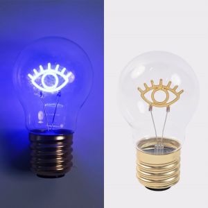THREADJOY 3 Modes LED Filament Bulb Fun Art Pattern E40 Decorative Desk Lamp Vintage Style Ornaments Rechargeable Light Bulb Bedroom Decoration