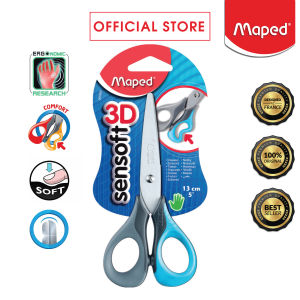 Maped Sensoft 3D Scissors 13CM with Soft Comfortable Handle & Stainless Steel Blades