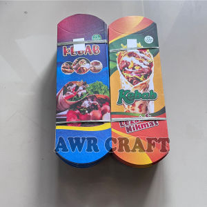 Kemasan Kebab Ukuran 24 x 9 cm Motif Warna / Box Kebab / Wadah Kebab / Kertas Kebab