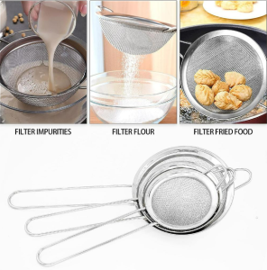 Fine Mesh Stainless Steel Strainers All Purpose Food Strainer and Colander Sieve for Superior Baking and Cooking Preparation Tapis Minyak
