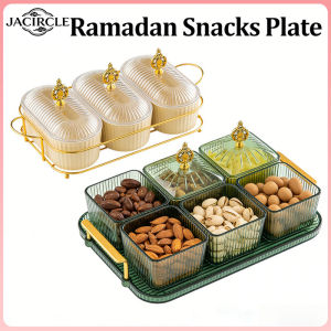 Snacks Plate 4/6 Grid Snack Dried Fruit Tray Living Room Transparent Moisture-proof Raya Decor