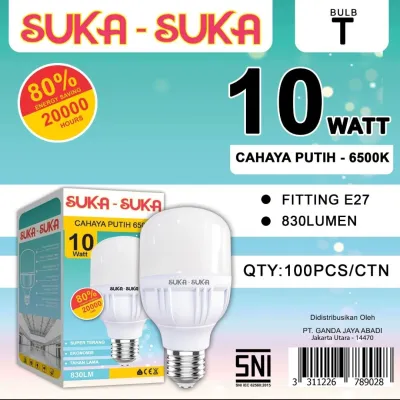 Paket 10 Pcs bohlam Lampu LED Suka suka 10w sukasuka 10 watt Suka-suka murah berkualitas 10 buah
