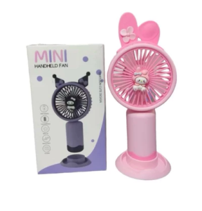 Kipas Angin Mini Handheld Sanrio Karakter Hello Kitty/Melody/Kuromi/Cinamoroll - Warna Pastel