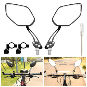 กระจกมองหลังมุมกว้าง8/10มม. Kaca Spion Motor อลูมิเนียม2ชิ้นสำหรับรถจักรยานยนต์ไฟฟ้ามอเตอร์ไซค์ Mtb อุปกรณ์ขับขี่ที่ปลอดภัย