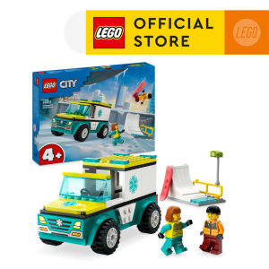 LEGO City 60403 Emergency Ambulance and Snowboarder (79 Pieces) Mainan Building Block Toys