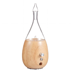 Wayismell No Water No Heating Nebulizing Essential Oil Aroma Diffuser for Aromatherapy Light-Colored Wood Base and Glass suit for Home Office Spa
