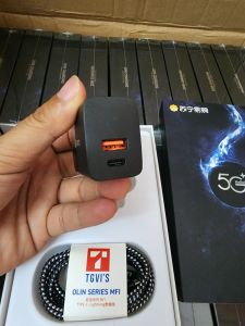 Bộ củ cáp sạc TGViS 2 cổng USB C+ USB A sạc nhanh 20W cho IPhone/IPad cáp dù siêu bền có chứng chỉ MFI