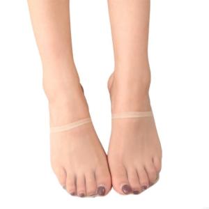 Sheer Mesh Toe Top Socks No Show Liner Half Socks for Women Seamless Grip Nonslip Socks Invisible Toe Covers Socks F3MD