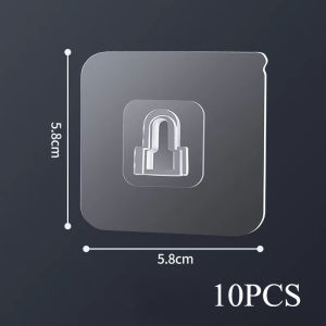 10pcs Double-sided Adhesive Hooks Invisible Wall Hanger Strong Power Plug Holders Sucker Hook