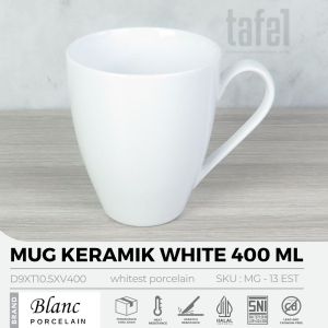 BLANC Mug Gelas Keramik White HORECA 400 ml