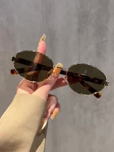 AU Retro Hong Kong-style tortoiseshell sunglasses for women with a sophisticated design suitable for nearsightedness oval-shaped and offering UV protection for driving
