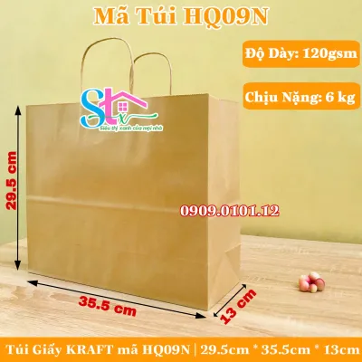 Combo 10 túi giấy kraft có quai cao cấp dày và cứng cáp túi kraft bảo vệ môi trường túi đựng quà túi giấy xi măng