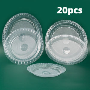 10/20/50pcs Disposable Plates Clear Plastic Plate 9inch Round Dinner Dessert Party Tableware