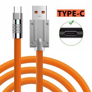 120W 6A ultra fast line zinc alloy liquid silicon 1M C type suitable for fast charging cable data cable of smartphones and tablets