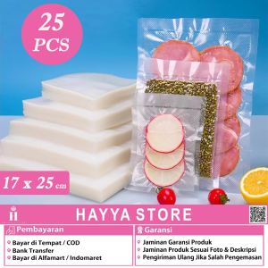 25Pcs Plastik Vakum Sealer Emboss 17 x 25 cm Food Grade untuk Kemasan Makanan Beku