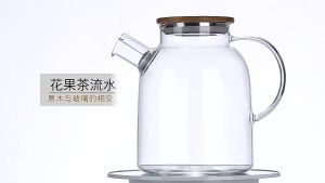 L&L Transparent Teapot Jug Kettle High Heat Resistant Glass Stove Safe Boil Water Stainless Steel Bamboo Lid Teko Air Cerek Lutsinar Tahan Panas Penutup Tak Bocor