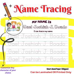 Customize Name Tracing Worksheet Laminated Free Marker or Printed | RABAH UP STORE