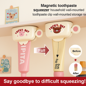 Wallmounted magnetic toothpaste squeezer shelf for face wash