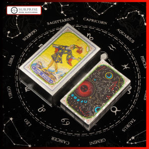 Luxury Sliver/Gold Foil Tarot Card Rider Tarot Universe Back Hot Stamping PVC Waterproof Wear-resistant Board Game Solitaire Divination