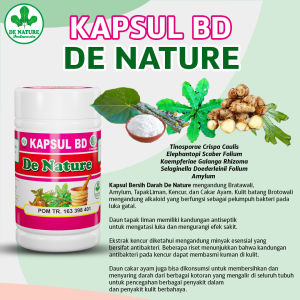 KAPSUL BD | Obat Pembersih Darah herbal untuk alergi jerawat dan gatal-gatal / Herbal Perawatan Jerawat Darsi 50 Pil - Membersihkan darah kotor / Melancarkan peredaran darah / Menetralisir racun dalam tubuh / Obat Jerawat / Herbal Original De Nature