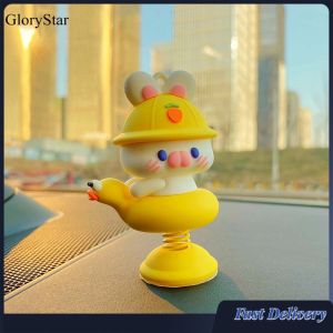 Glorystar dễ thương động vật hoạt hình trang trí ô tô mùa xuân lắc đầu ô tô đồ chơi phụ kiện nội thất Bảng điều khiển nhà đồ trang trí để mặt bàn