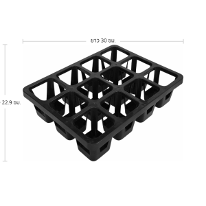 กระถาง ถาดหลุม ใส่กระถางต้นไม้ 4 เหลี่ยม รู 4 เหลี่ยม ขนาด 2.5 นิ้ว สีดำ Bundle 10 ใบ ชิ้น อัน