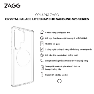 Ốp lưng bảo vệ ZAGG dành cho Samsung S25 Series chống va đập và trầy xước