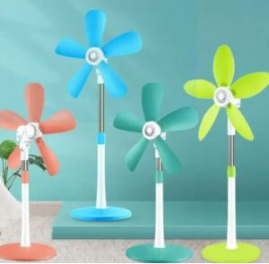 Round Stand Fan Portable Electric Fan Stand Fan Adjustable Standard Electric Fan Big Wind 5 Blades-Home Chum