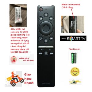 Điều khiển tivi samsung TU 2020 có giọng nói tiếng việt hàng chính hãng chất lượng cao made in Indonesia sử dụng cho tivi giọng nói từ 2014 đến 2020 - tặng kèm pin - Remote tivi SamSung TU 2020 giọng nói - Đầu bầm TV samsung giọng