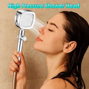 COOLCELLS 3 Modes High Pressure Shower Head Easy Installation One-Key Stop Water Saving Shower Head Bathroom Accessories Universal Adjustable Shower Head Bathroom