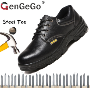 Brand GenGeGo（ 3 Days Delivered COD）Safety Shoes Steel Toe Steel Non-slip Shoes WorkAnti-smashing Anti-Piercing Waterproof Work Ankle Boots Industrial Boot Casual Shoes Fashion Shoes