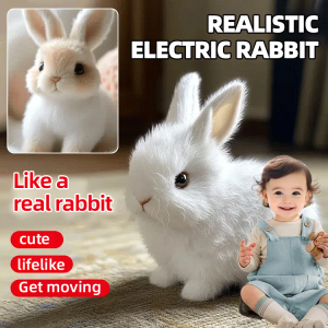 Pet doll doll walking and calling little white rabbit childrens birthday gift simulation electric little rabbit plush