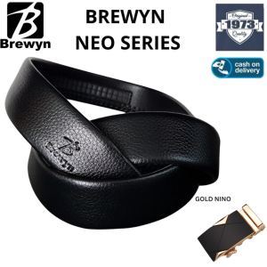 BREWYN NEO SERIES - Ikat pinggang rel gesper sabuk  KULIT - FREE EXCLUSIVE GIFT BOX