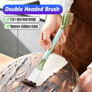 Baete Dual Head Cleaning Brush with Scraper Copper Wire Bristle Gap Cleaner for Gas Stove Range Hood