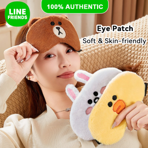 LINE FRIENDS Sleep Eye Mask Plush Light Blocking Hot Cold Compress Travel Mask LFB326