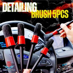 Kuas Detailing Set 5 PCS In 1 Nylon Brush Sikat Nilon Poles Pembersih Debu Sela Celah Interior Exterior Cuci Motor Mobil