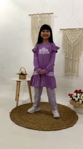 Setelan Celana Anak Perempuan New Cutetrik & Baju Muslim Anak Usia 3-14th
