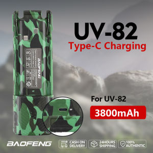 Baofeng UV-82 3800mAh Large Capacity Li-ion Extended Spare Battery Upgrade Type-C Walkie Talkie Two-Way Radio Enlarge Long Time Standby