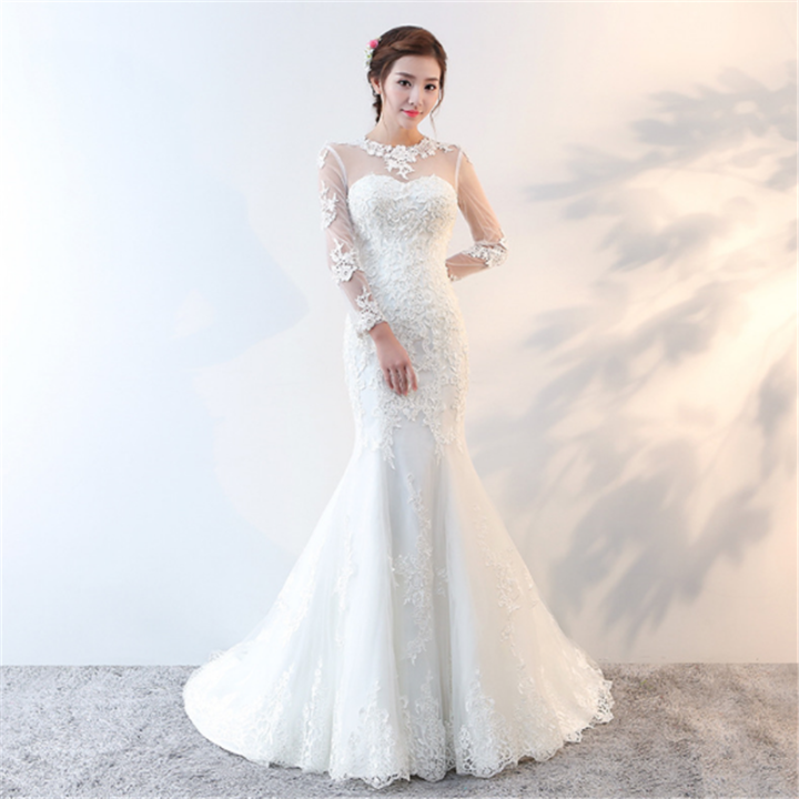 Wedding dress best sale lengan panjang