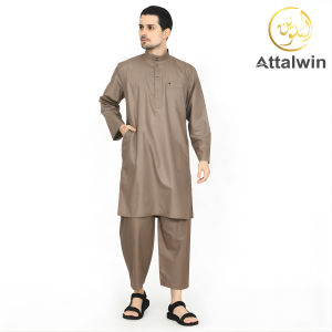 Attalwin - Koko Gamis Jubah Pria Setelan Kurta Umroh Haji Tanpa Manset SD001