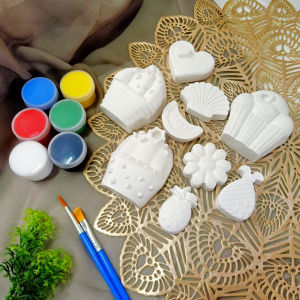 Painting Kit Gypsum Cupcake DIY Melukis Mewarnai Patung Gipsum Mainan Edukasi Anak Set Alat Lukis Kuas Cat Air Minyak Watercolor