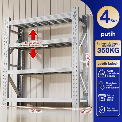 YOYO Heavy Duty Storage Rack | Adjustable Carbon Steel Shelf | Boltless Multi Layer Organizer | Rust Resistant Rack for Kitchen Warehouse Store Room