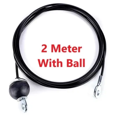 Gym Pulley Cable Steel Wire Rope Kawat Sling Baja Angkat Beban Fitness Tebal 5mm Arm Strength Pull Down Triceps Lifting Training Fitness Accessories Aksesoris 2 3 Meter