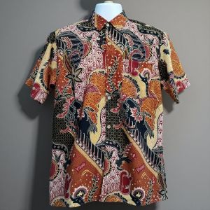 READY STOCK- MODERN MENS BATIK SHIRT CREPE SILKY SHORT SLEEVE