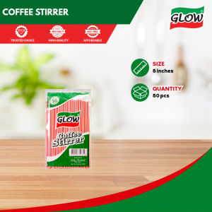 GLOW 50pcs Disposable Plastic Coffee Stirrer Red for Coffee Tea Milktea Juice
