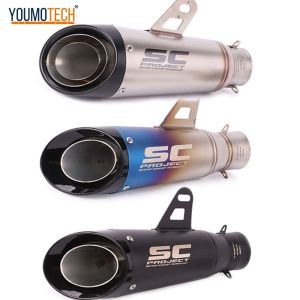 2Inches/51mm Universal Motorcycle Exhaust Pipe Escape Modified Exhaust End Pipe Muffler For ZX6R R1 R3 CB650R S1000RR Z900E MT07 MT09 FZ6 NC700X NC750 ETC