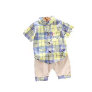 baju baju bayi laki laki usia 0-4 tahun setelan baju Kemeja anak laki laki fashion Katun Lengan Pendek + celana pendek Anak cowok kasual Musim Panas Fashion Pakaian Bayi