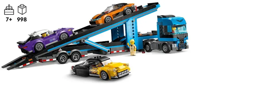 LEGO City 60408 Car Transporter Truck with Sports Cars (998 Pieces